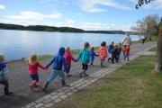 Walking along the fjord.